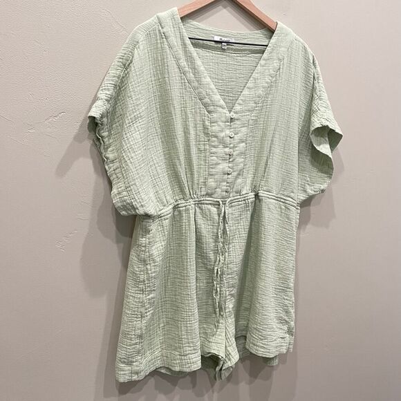 Madewell Lightest Spun Cover-Up Drawstring Romper Plus Size XXL - Picture 7 of 9